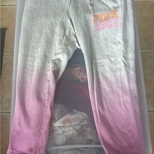 Victoria's Secret Pink and Gray Sweatpants Relaxed Fit
